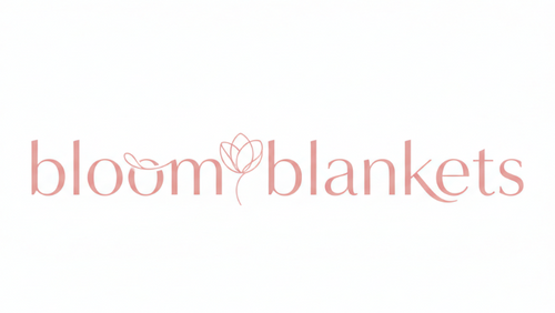can you make a pink font that say bloom blankets